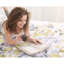 Drap d'édredon pour lit simple TG - imprimé botanique à feuilles jaunes et grises, microfibre douce, rembourrage, équipé de poches de rangement latérales, comprend édredon, taies décoratives, draps, taies d'oreiller, literie lavable et drap-121054522