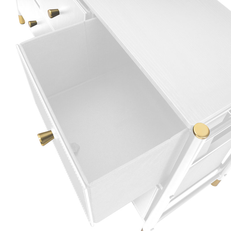 Mercer41 5 Drawer Luxury Dresser in White, Blanc