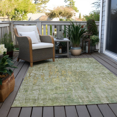Machine Washable Indoor/Outdoor Claudian ACN1237 Sage Rug