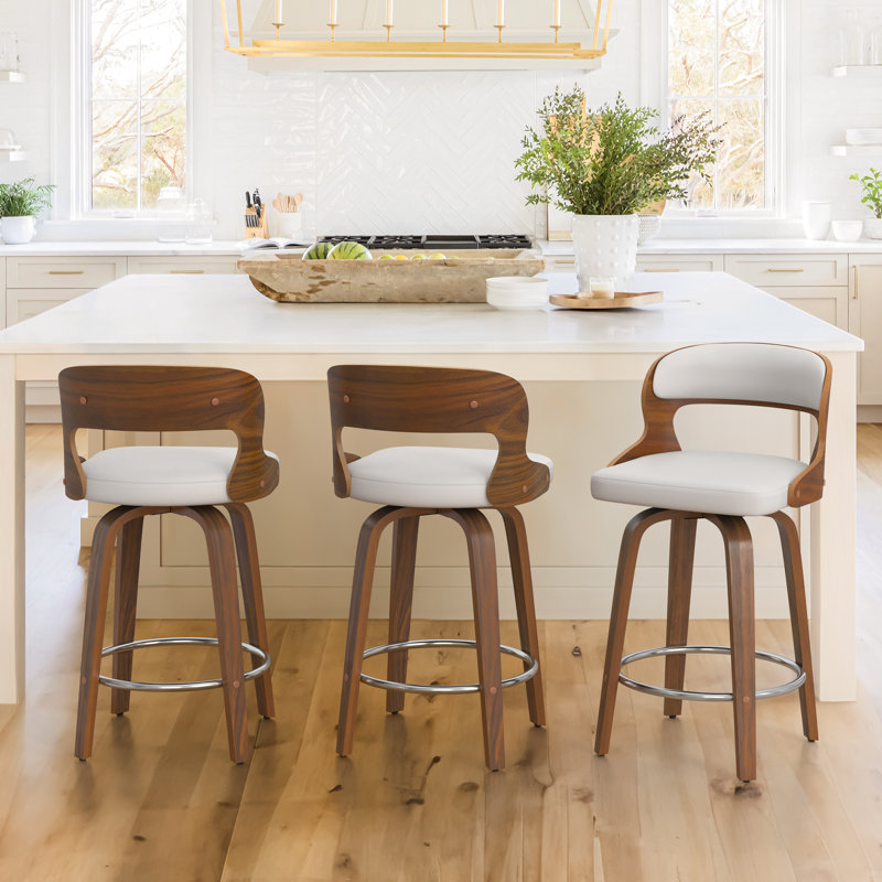 Tabouret de comptoir pivotant 26 po Carylon, Blanc