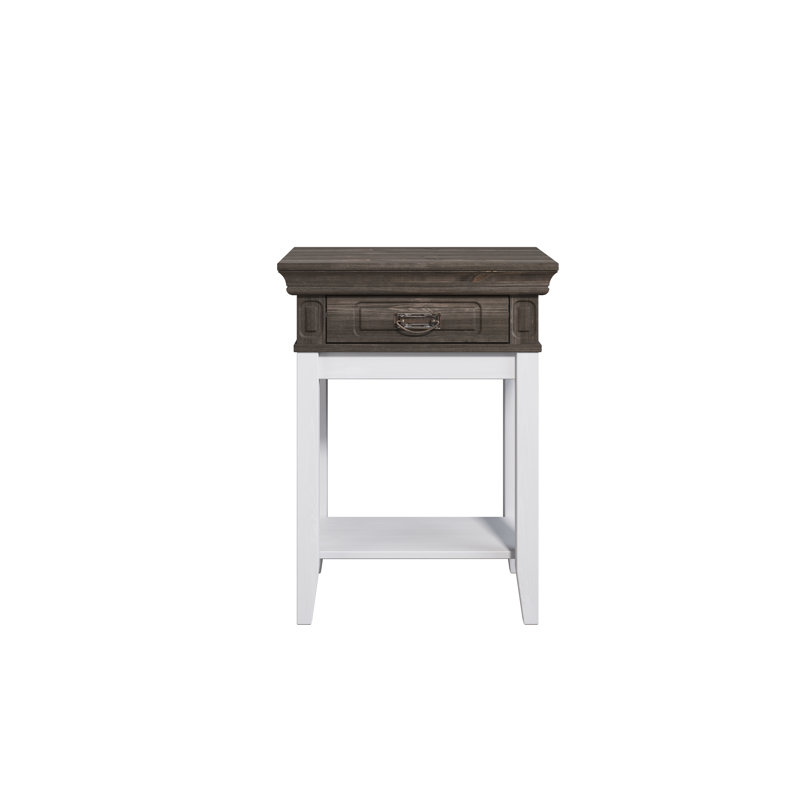 Lewistown 58cm Solid Wood Console Table, White, Grey