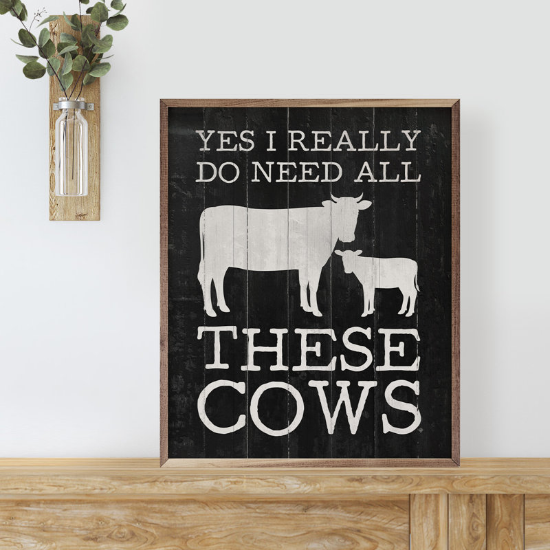 Toutes ces vaches - noir, Blanc / noir, H 10 po x l 8 po