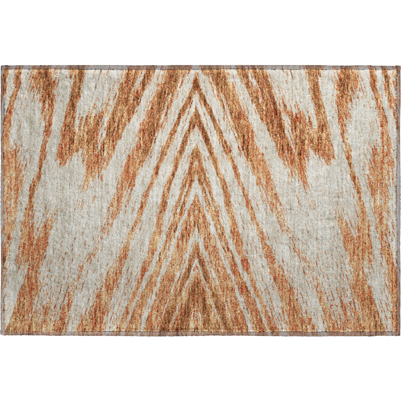 Premium Machine Washable Prisco Paprika Rug, Rectangle 1'8" x 2'6"