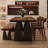 Brown Rectangular Solid Wood Slab Dining Table-953737646