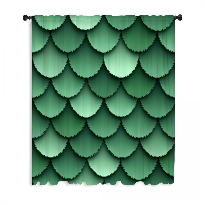 Rideaux de fenêtre à motif Scales, L 50 po x L 96 po