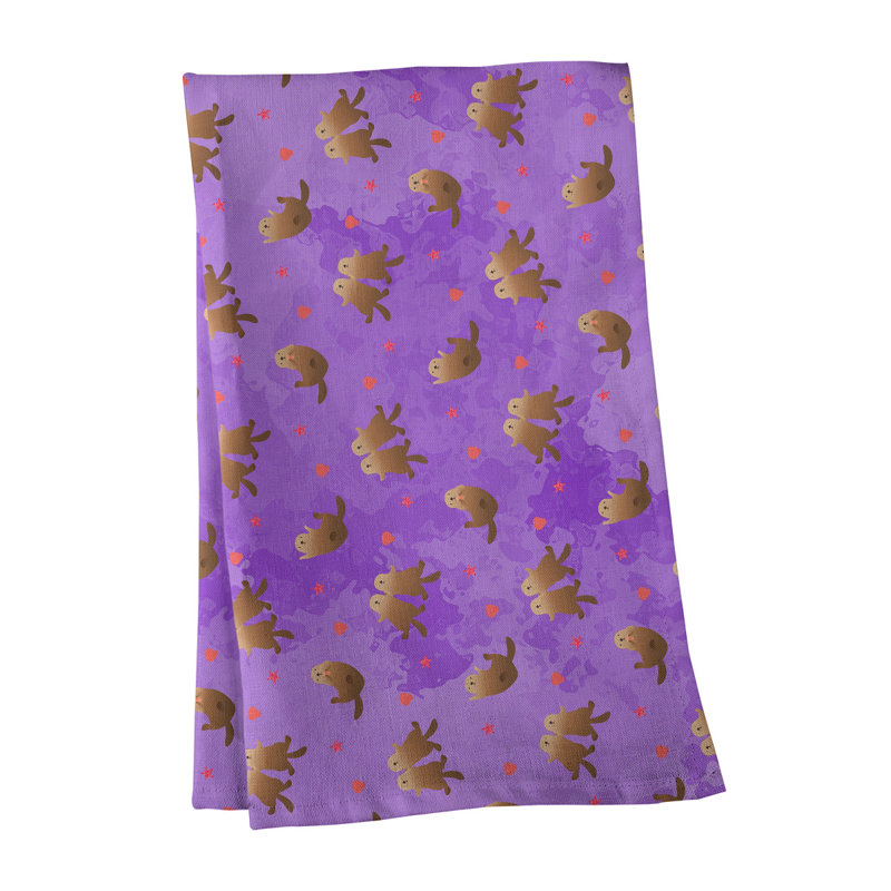Serviette de thé à motif sea panneaux, Sergé de coton, Mauve