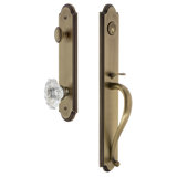 Arc Handleset with Single Cylinder Deadbolt and Biarritz Door Knob and Rosette