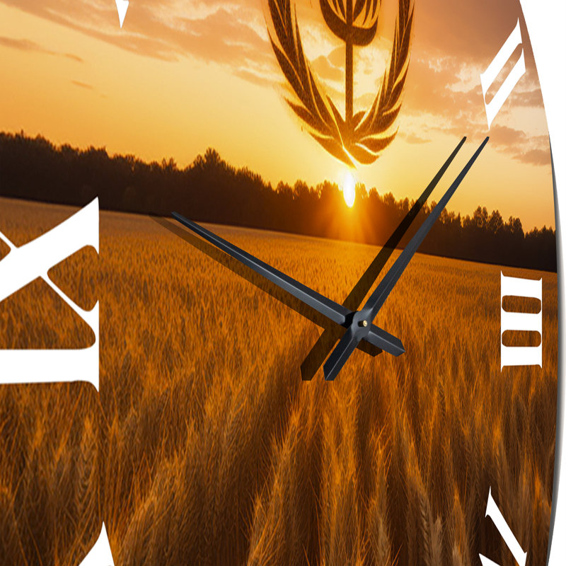 Horloge murale Mysterious Cropcircle In The Wheat Fields, Grand