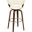 Tabouret de bar pivotant confortable avec rembourrage de siège et détails de base en bois