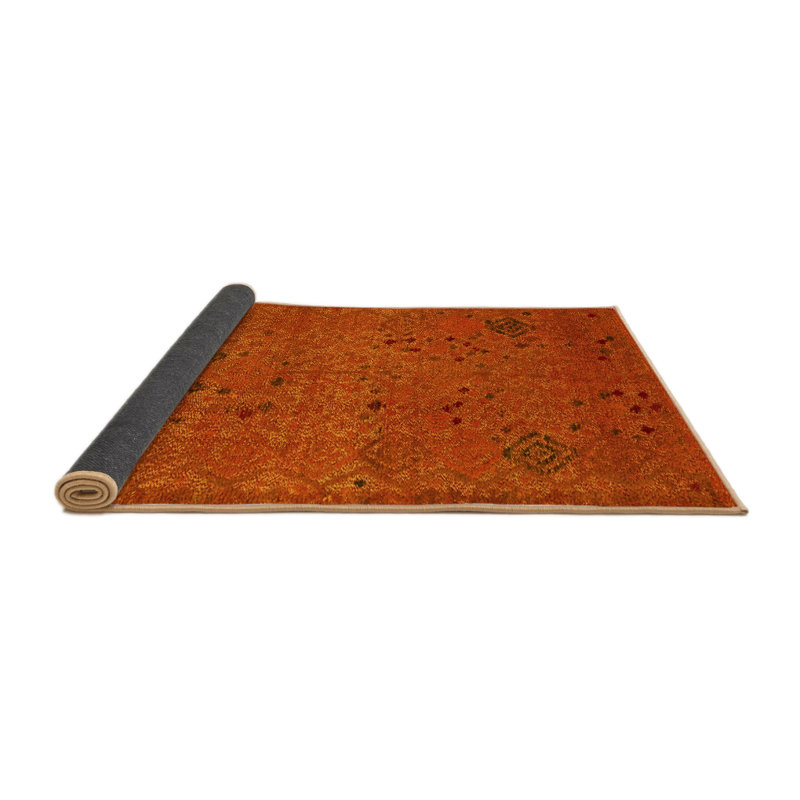 Tapis en laine / polyester tissé à la machine Southwestern, Rond 4 pi