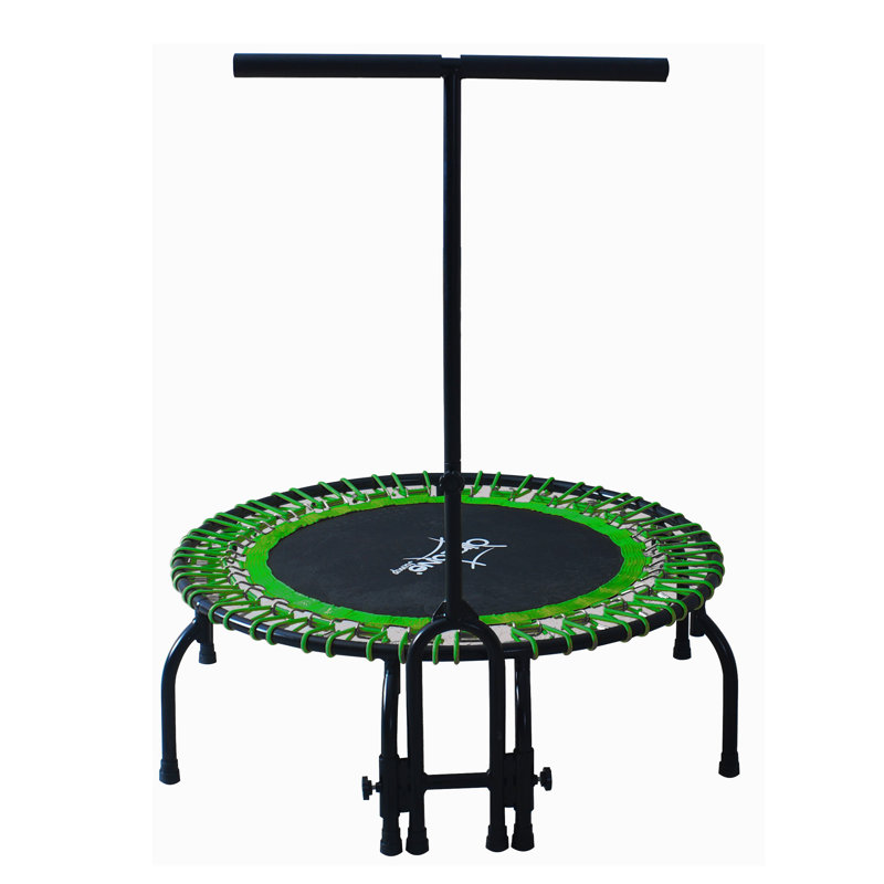 Jump Elite 3.2' Round Fitness Trampoline with Handlebar, Green