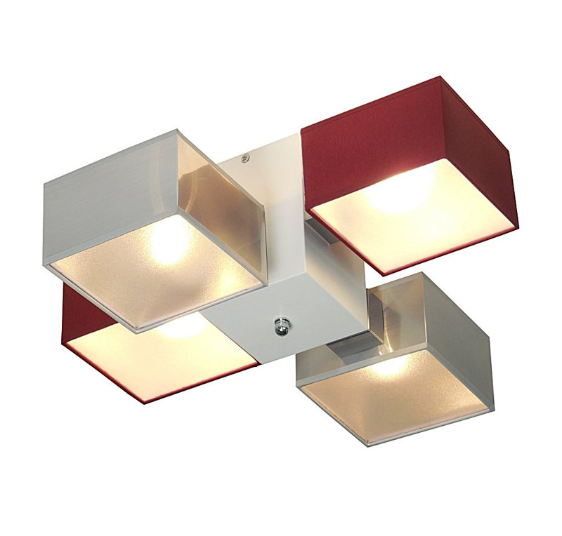 Miranda Semi Flush Mount, Light brown, Silver/Burgundy