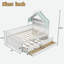 Lit maison avec lit gigogne, tablettes de tête de lit et tiroirs de rangement-354876129-354876128