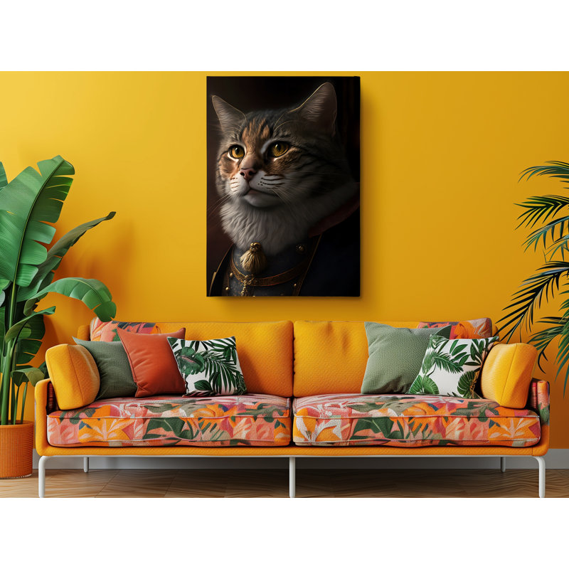 Chat impérial sur toile, H 24 po x l 16 po x P 1 po