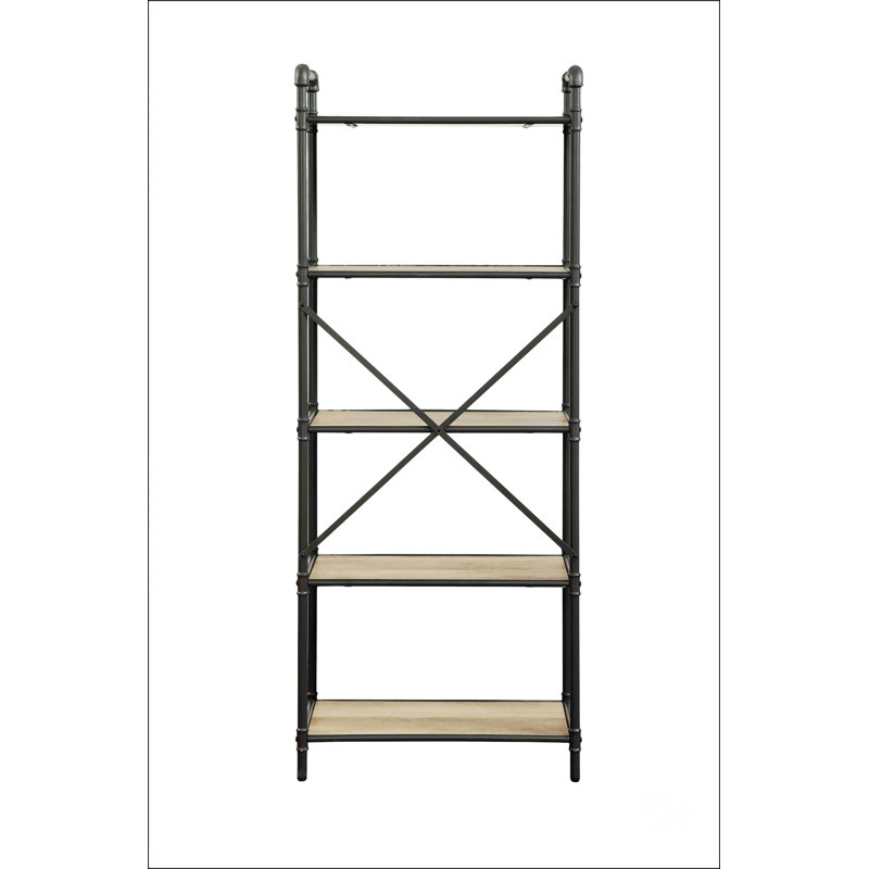 Antique Oak & Sandy Gray Finish Bookshelf