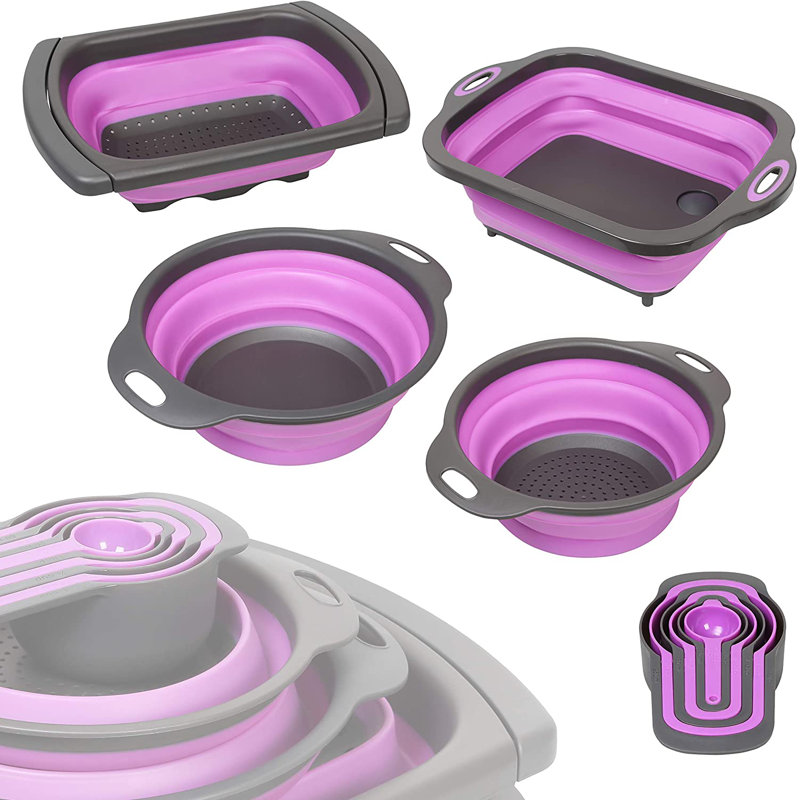 Nouvelle crépine de cuisine pliable en silicone pour évier 10 pièces New Purplechef