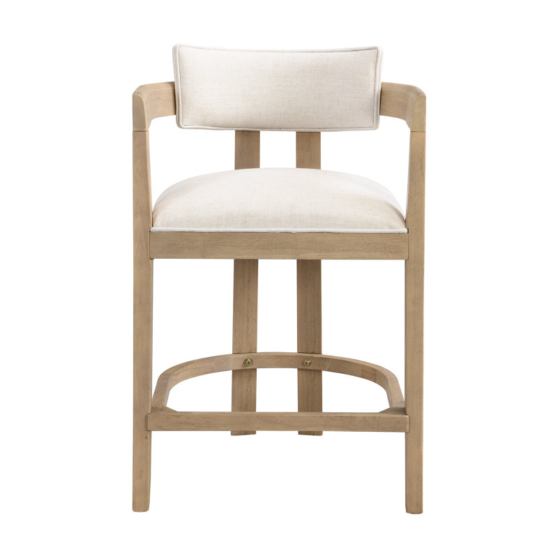 Tabourets de bar rembourrés 26 po Evesham, Siège en polyester beige / structure en frêne cl