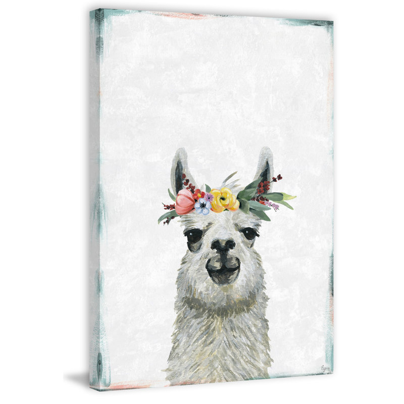 «Blooming Llama», reproduction sur toile tendue, H 24 po x l 16 po x P 1,5 po