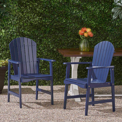 Outdoor Acacia Wood Adirondack Dining Chair Set