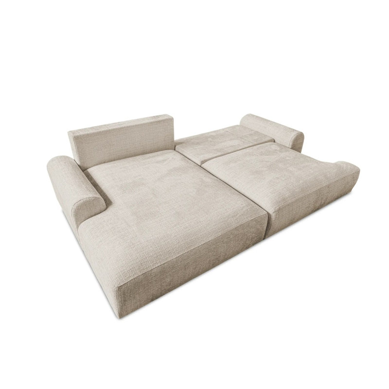 Melvano 4 Seater Corner Sectional, Left, Dark Beige