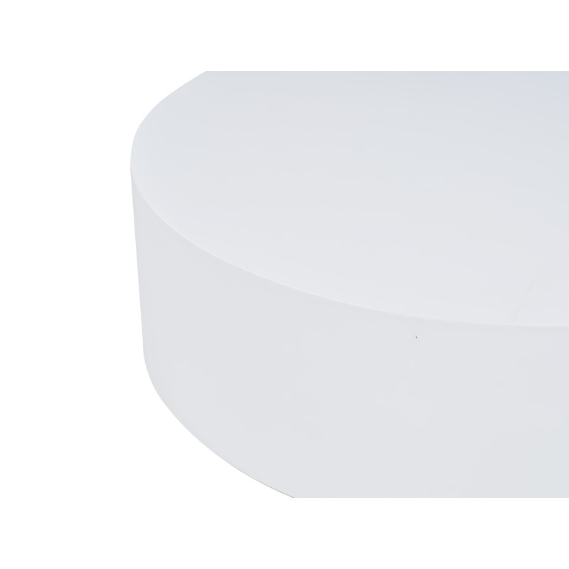 Burgener Concrete Drum Coffee Table, Ivory, 12" H x 39" L x 39" W