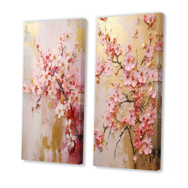 «Apple Blossom Harmony II», 2 pièces sur toile, Toile tendue, H 40 po x l 40 po