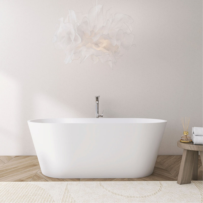 Baignoire de trempage autoportante de 65 pouces pour salle de bain