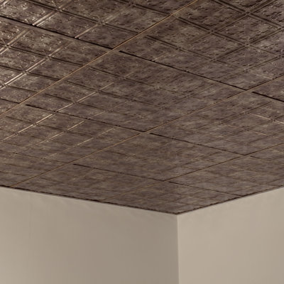 Traditional 24 in. L x 24 in. W Textured Vinyl Drop-In Ceiling Tile Ceiling Tile In