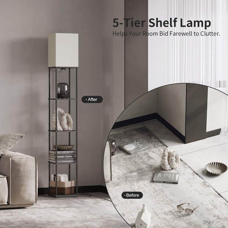  Lampe sur pied de bibliothèque à 5 niveaux H 70 po Wascar