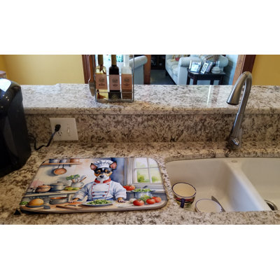 Rat Terrier The Chef Dish Drying Mat