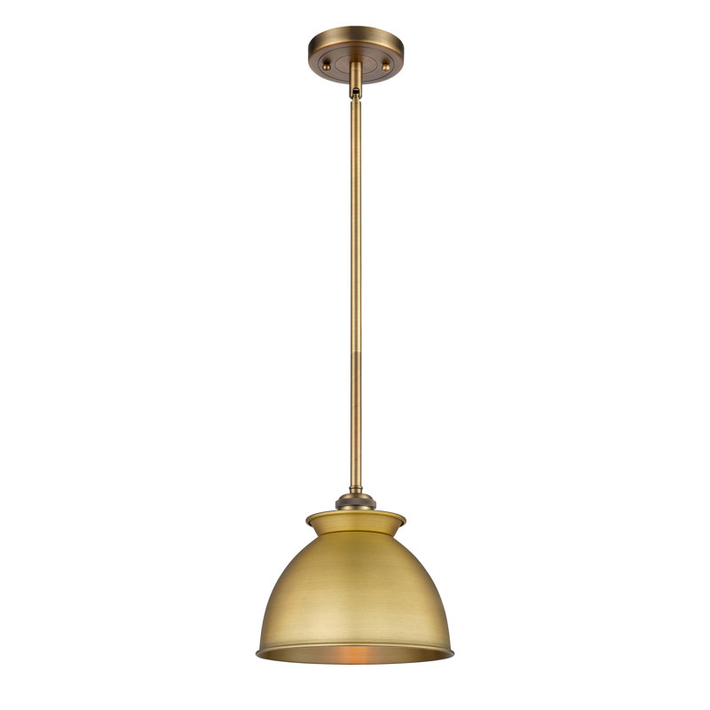 Luminaire suspendu 1 lumière, H 44,25 po x l 8,13 po x P 8,13 po, Laiton brossé, Laiton brossé