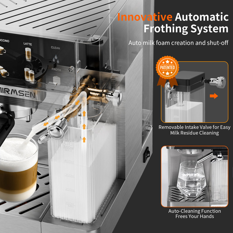 7.9'' Espresso Coffee Maker With Automatic Frothing System