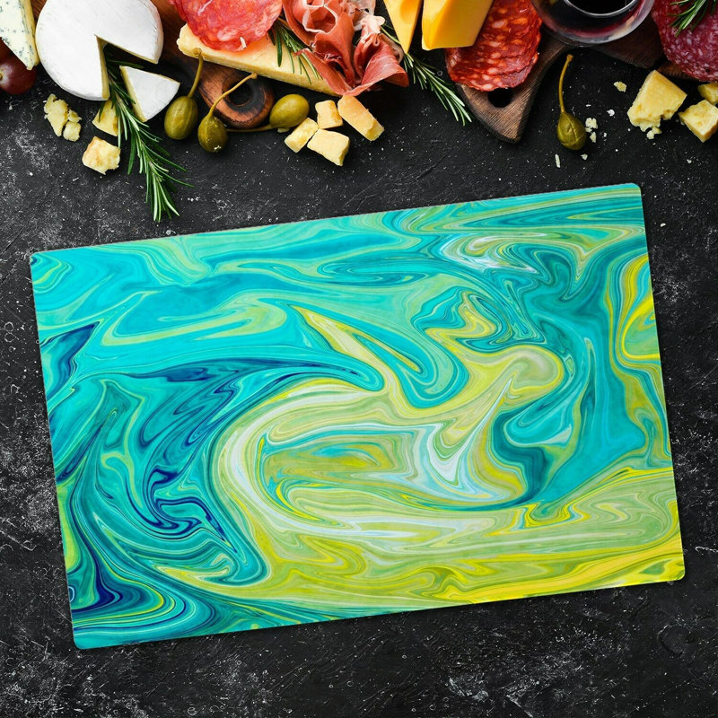 Aldery Tempered Glass Waves Chopping Board, 52cm x 60cm