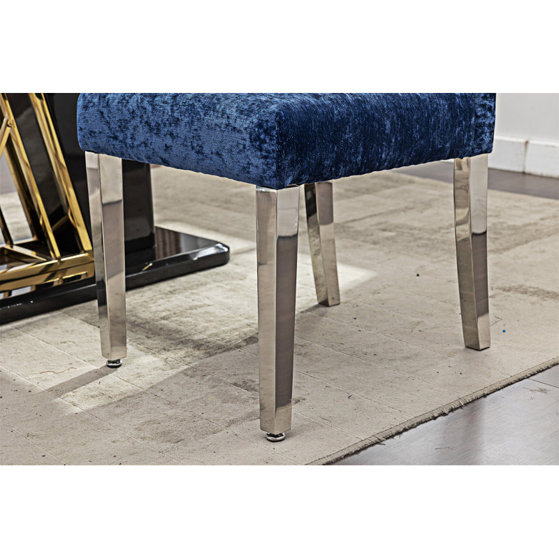 Chaise d'appoint rembourrée (ensemble de 2), Bleu