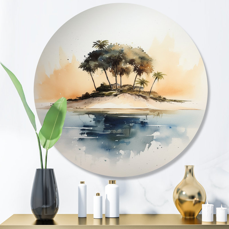Île tropicale déserte IV, H 23 po x l 23 po x P 1 po