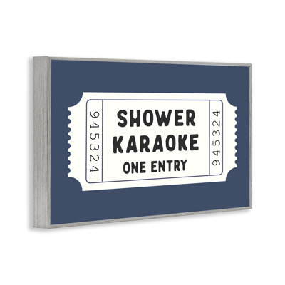 Shower Karaoke Bathroom Humor Framed Giclee, design by Lettered and Lined