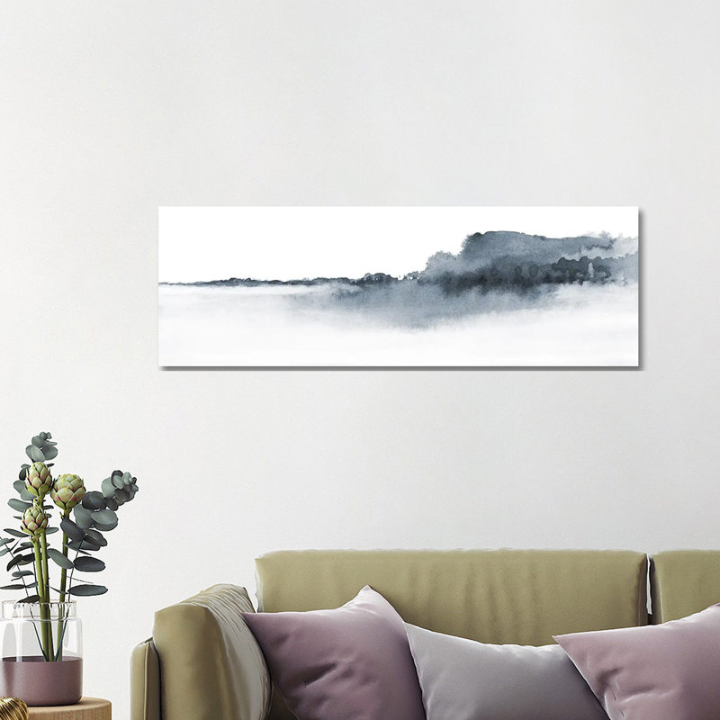 Watercolor Landscape XVII - Panoramic Print on Canvas, 40.64cm H x 121.92cm W x 1.91cm D, Wrapped Canvas