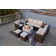 Small Firepit With 1403B Wicker 8 - Person Patio Conversation Sets with Cushions