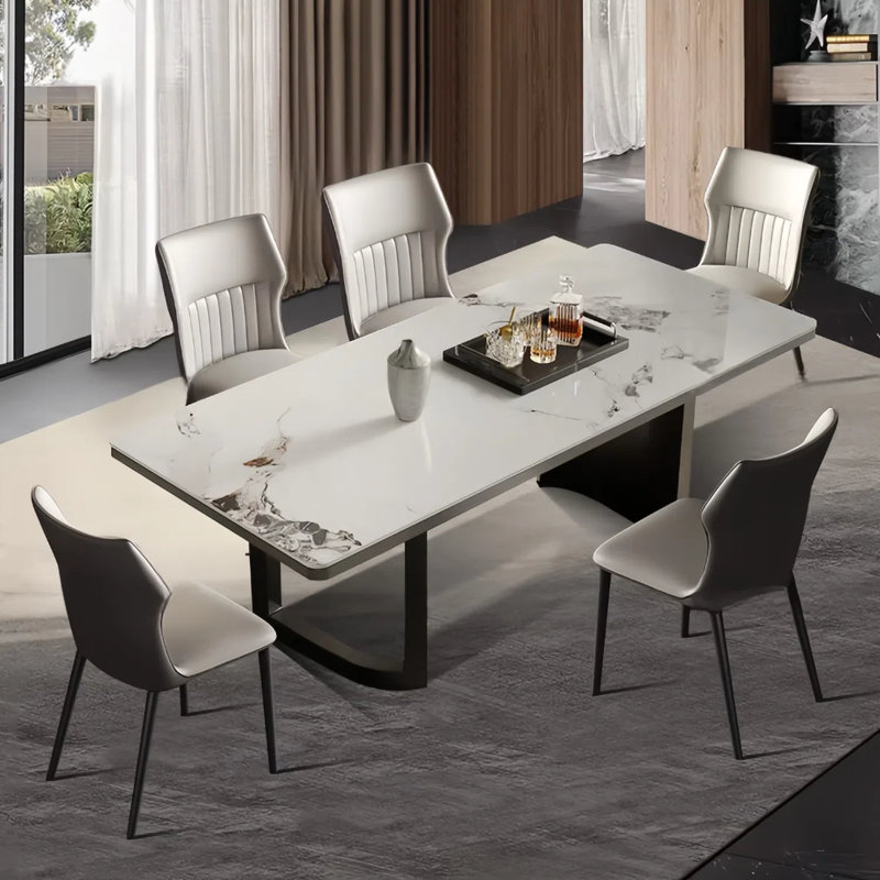 Table et chaises de salle à manger polyvalentes, H 29,52 po x L 70,86 po x l 35,43 po