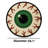 Macabre Stare Green Eyeball Novelty Round Accent Rug-1143910694