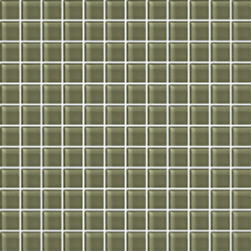 Torch Song 1'' W x 1'' L Glass Tile Mosaic Sheet, Olive