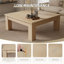 Table basse en bois naturel avec motif de pastel à losanges, plateau de table spacieux-1507144348