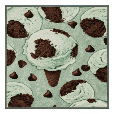  Tapis lavable crème glacée chocolat et menthe