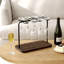 Metal Tabletop Wine Glass Rack In Brown