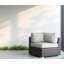 Fauteuil modulaire brun toutes saisons: fauteuil d'angle de qualité hôtelière avec structure, coussins d'eau et conception modulaire entièrement assemblé en pente douce, rembourré, durable, housses amovibles lavables,