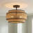 Teton 3-Light Matte Black Semi-Flush Mount