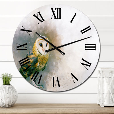 Portrait d'une chouette effraie - Horloge murale traditionnelle