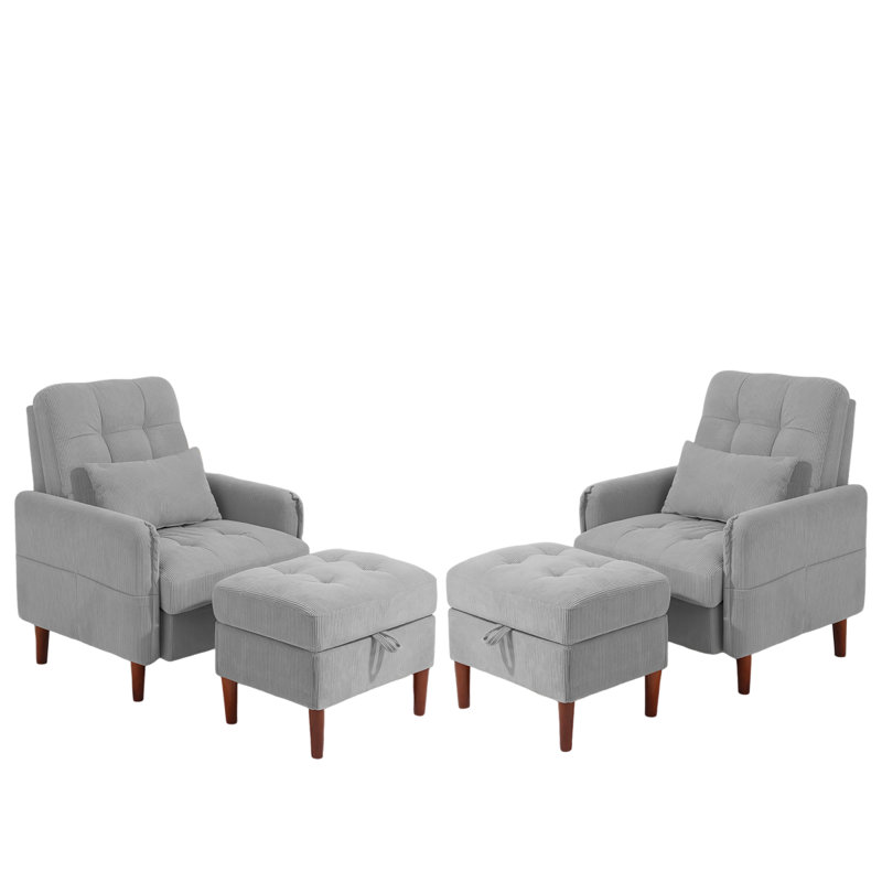Chaise d'appoint rembourrée, Gris