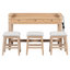 Ensemble de table de salle à manger 4 pièces pour 3 personnes, ensemble de table de cuisine et chaises avec 3 tiroirs de rangement, idéal pour les petits espaces (naturel)