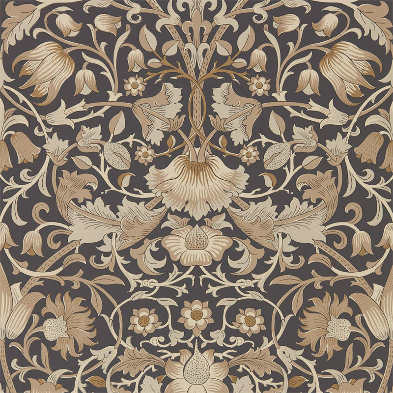 Pure Lodden Wallpaper, Charcoal/Gold
